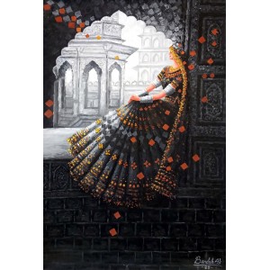 Bandah Ali, 24 x 36 Inch, Acrylic on Canvas, Figurative-Painting, AC-BNA-255